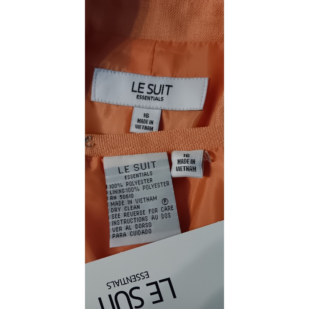 Le Suit Essentials Women Orange Skirt Suit 2pc Blazer Size 16 NEW KS0330 - Picture 3 of 5